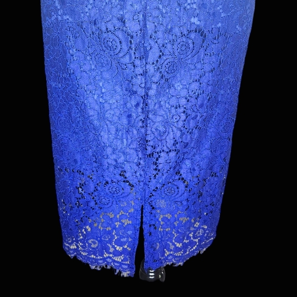 EXPRESS Blue Lace Knee Length Cocktail Dress- 6 - Picture 4 of 7